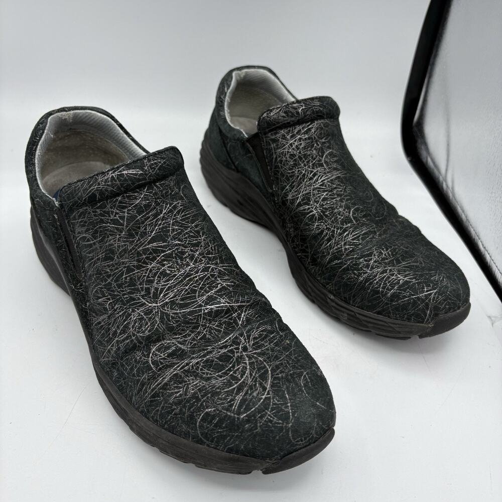 Nurse Mates Align Loafers Womens Size 11 Dorin Black Silver Slip Resistant H4
